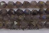 CLB971 15.5 inches 6mm faceted nuggets labradorite gemstone beads