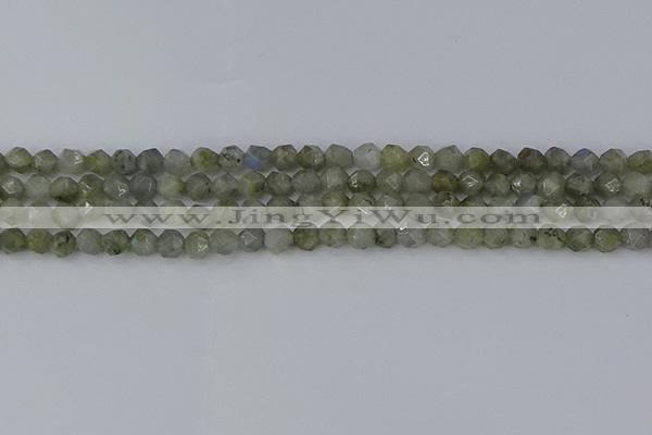 CLB992 15.5 inches 6mm faceted nuggets labradorite gemstone beads