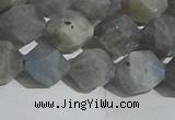 CLB998 15.5 inches 10mm faceted nuggets matte labradorite beads