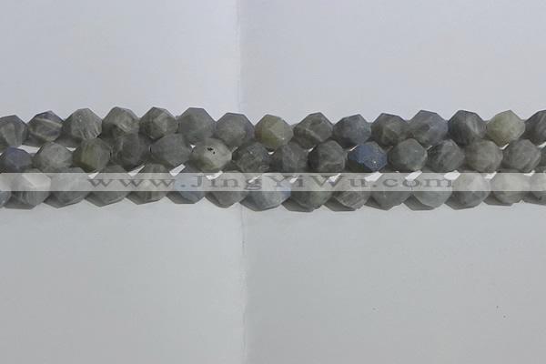 CLB998 15.5 inches 10mm faceted nuggets matte labradorite beads