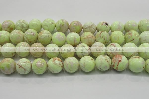 CLE206 15.5 inches 16mm round lemon turquoise beads wholesale