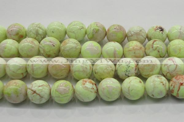 CLE208 15.5 inches 20mm round lemon turquoise beads wholesale