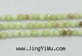 CLE32 15.5 inches 4mm faceted round lemon turquoise beads wholesale