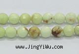 CLE34 15.5 inches 8mm faceted round lemon turquoise beads wholesale