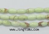 CLE35 15.5 inches 5*10mm rice lemon turquoise beads wholesale