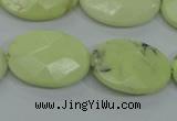 CLE57 15.5 inches 18*25mm faceted oval lemon turquoise beads