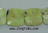 CLE61 15.5 inches 20*20mm faceted square lemon turquoise beads