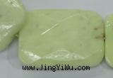 CLE66 15.5 inches 30*40mm faceted rectangle lemon turquoise beads