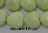 CLE81 15.5 inches 20*20mm heart lemon turquoise beads