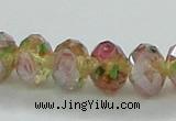 CLG03 12 inches 6*8mm faceted rondelle handmade lampwork beads