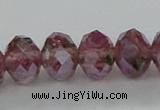 CLG06 12 inches 6*8mm faceted rondelle handmade lampwork beads