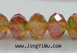 CLG08 12 inches 6*8mm faceted rondelle handmade lampwork beads