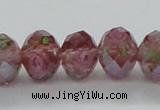 CLG29 15 inches 8*10mm faceted rondelle handmade lampwork beads
