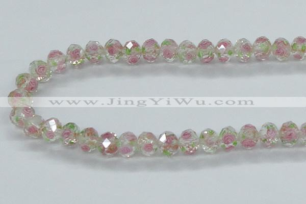 CLG31 15 inches 8*10mm faceted rondelle handmade lampwork beads