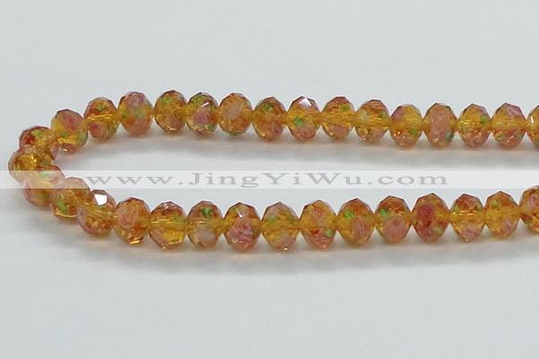 CLG34 15 inches 8*10mm faceted rondelle handmade lampwork beads