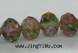 CLG35 15 inches 8*10mm faceted rondelle handmade lampwork beads