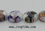 CLG515 16 inches 10mm flat round lampwork glass beads wholesale