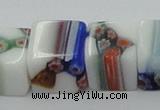 CLG533 16 inches 10*10mm cube lampwork glass beads wholesale