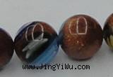 CLG542 16 inches 12mm round goldstone & lampwork glass beads