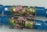 CLG788 15.5 inches 10*40mm cylinder lampwork glass beads wholesale