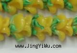 CLG793 15.5 inches 11*13mm rose lampwork glass beads wholesale