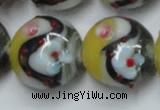 CLG816 15.5 inches 20mm flat round lampwork glass beads wholesale