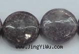 CLI02 15.5 inches 25mm flat round natural lilac jasper beads wholesale