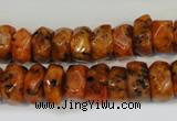 CLJ246 15.5 inches 6*11mm faceted nuggets dyed sesame jasper beads