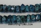 CLJ250 15.5 inches 6*11mm faceted nuggets dyed sesame jasper beads