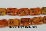 CLJ281 15.5 inches 10*14mm rectangle dyed sesame jasper beads wholesale