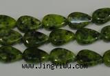 CLJ330 15.5 inches 8*12mm flat teardrop dyed sesame jasper beads