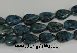 CLJ333 15.5 inches 8*12mm flat teardrop dyed sesame jasper beads