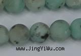 CLJ414 15.5 inches 12mm round matte sesame jasper beads wholesale