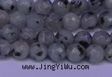 CLJ421 15.5 inches 6mm faceted round sesame jasper beads