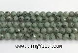 CLJ642 15.5 inches 10mm faceted round sesame jasper beads wholesale
