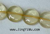 CLQ04 15.5 inches 12mm coin natural lemon quartz beads Wholesale