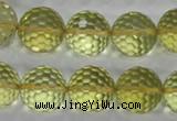 CLQ59 15.5 inches 14mm faceted round natural lemon quartz beads