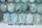 CLR102 15.5 inches 4*7mm faceted rondelle larimar gemstone beads
