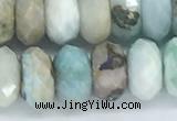 CLR105 15.5 inches 6*10mm faceted rondelle larimar gemstone beads