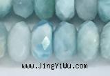 CLR114 15.5 inches 5*9mm faceted rondelle natural larimar beads