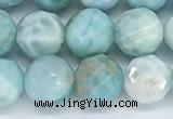 CLR120 15.5 inches 9mm faceted round larimar gemstone beads