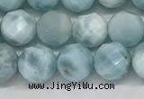 CLR137 15.5 inches 7mm faceted round natural larimar beads