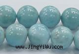 CLR22 15.5 inches 16mm round grade AA natural larimar gemstone beads
