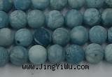 CLR611 15.5 inches 6mm round matte imitation larimar beads
