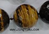 CLS06 15.5 inches 30mm faceted round large yellow tiger eye beads
