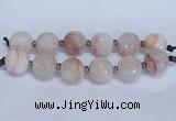 CLS350 7.5 inches 30mm faceted round large pink quartz beads