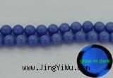 CLU116 15.5 inches 16mm round blue luminous stone beads