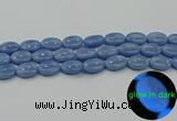 CLU142 15.5 inches 12*16mm oval blue luminous stone beads