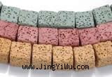 CLV09 14 inches 10mm cubic natural lava loose beads wholesale