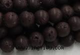 CLV204 15.5 inches 14mm round coffee natural lava beads wholesale